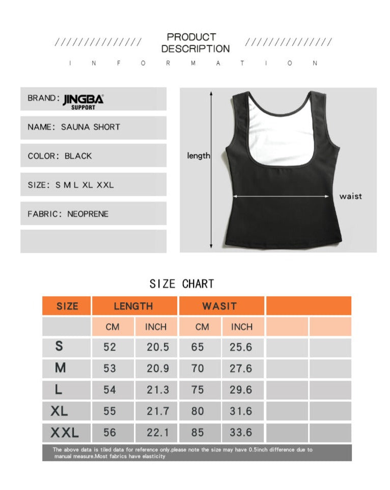 0001 - Hot Neoprene Slimming Waist Trainer Tank Top for Men and Women - Sweat Sauna Vest for Sports