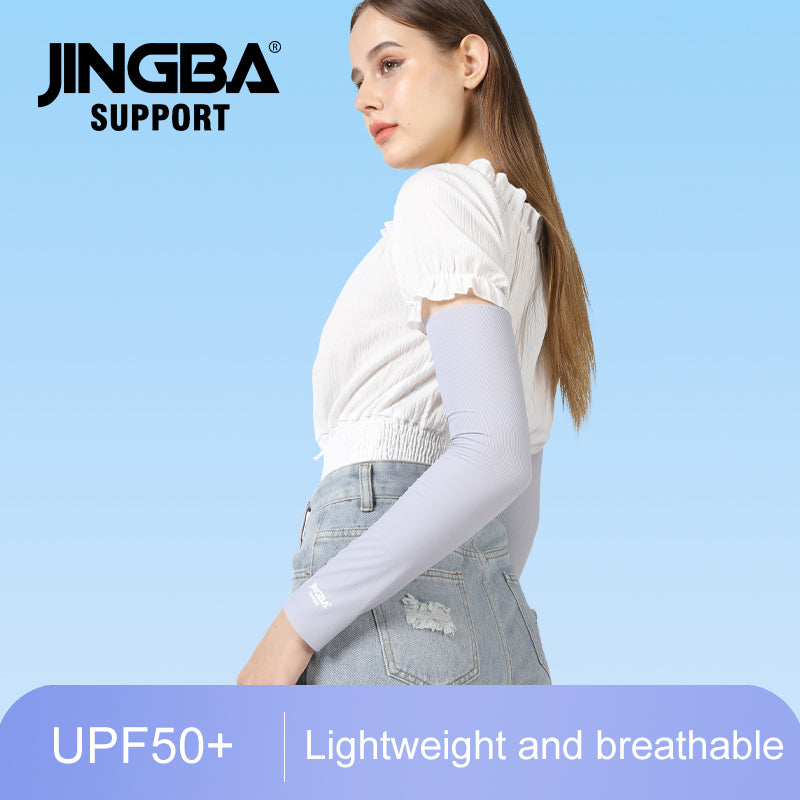 JINGBA SUPPORT 5945 Manchon de bras de taille sans compression UV Long Cyclisme Manchon de protection solaire personnalisé