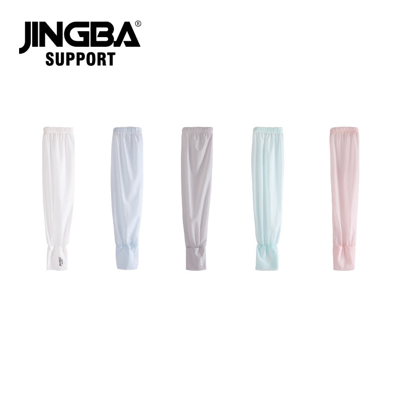 JINGBA SUPPORT 7945 longs gants en dentelle Ultra-minces Protection solaire contre les UV maille de refroidissement Tulle manches de protection solaire manches sans doigts
