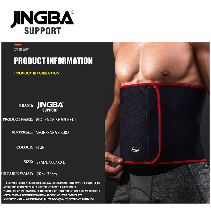 JINGBA SUPPORT 7208 Soutien de la taille Ceinture anti-transpiration élastique en néoprène Soutien lombaire pour la sécurité sportive Hommes Femmes Corset de taille