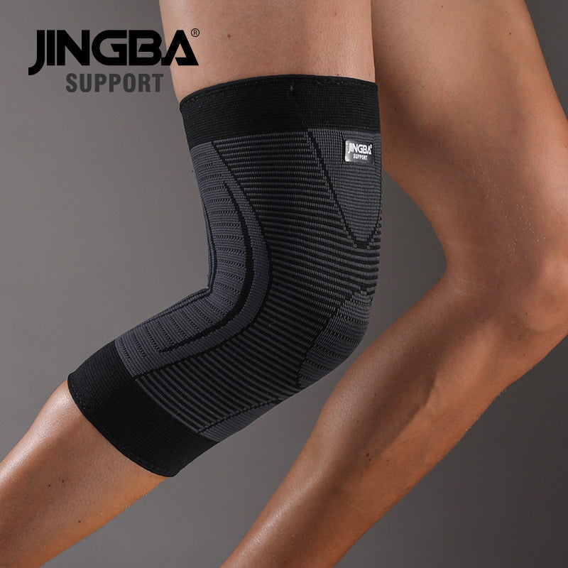 JINGBA SUPPORT 6067 Attelle de compression pour basket-ball à manches élastiques hautes - Protecteur de sport pour hommes et femmes