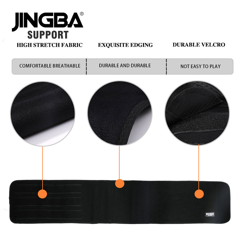 JINGBA SUPPORT 3308 Néoprène Soutien à la taille Sweat Taille Formateur Ceinture soutien dorsal à la taille bande personnaliser logo Vente en gros