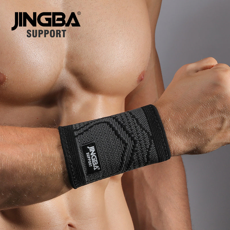 JINGBA SUPPORT 7017 Fabricant Faible MOQ Support de poignet de sport en nylon élastique coloré à tricoter