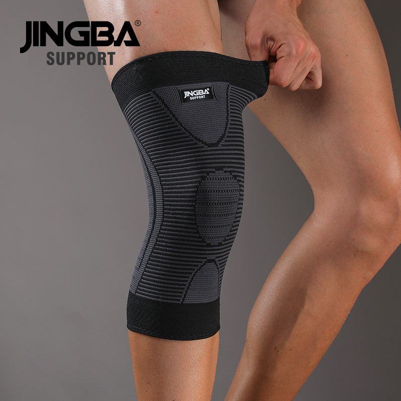 JINGBA SUPPORT 6067 Attelle de compression pour basket-ball à manches élastiques hautes - Protecteur de sport pour hommes et femmes