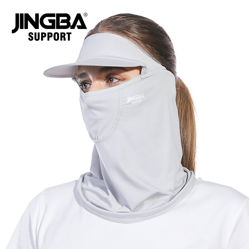 5055 Cooling Face Mask with Visor Lightweight Summer Sun Protection Cooling Shawl Breathable Mesh Sport Cap