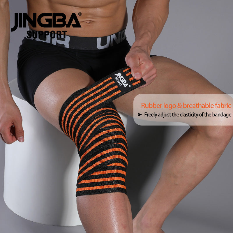JINGBA SUPPORT 8324 tendance haltérophilie genouillère orthèse cyclisme sport jambe complète genou Compression manches pour femmes hommes