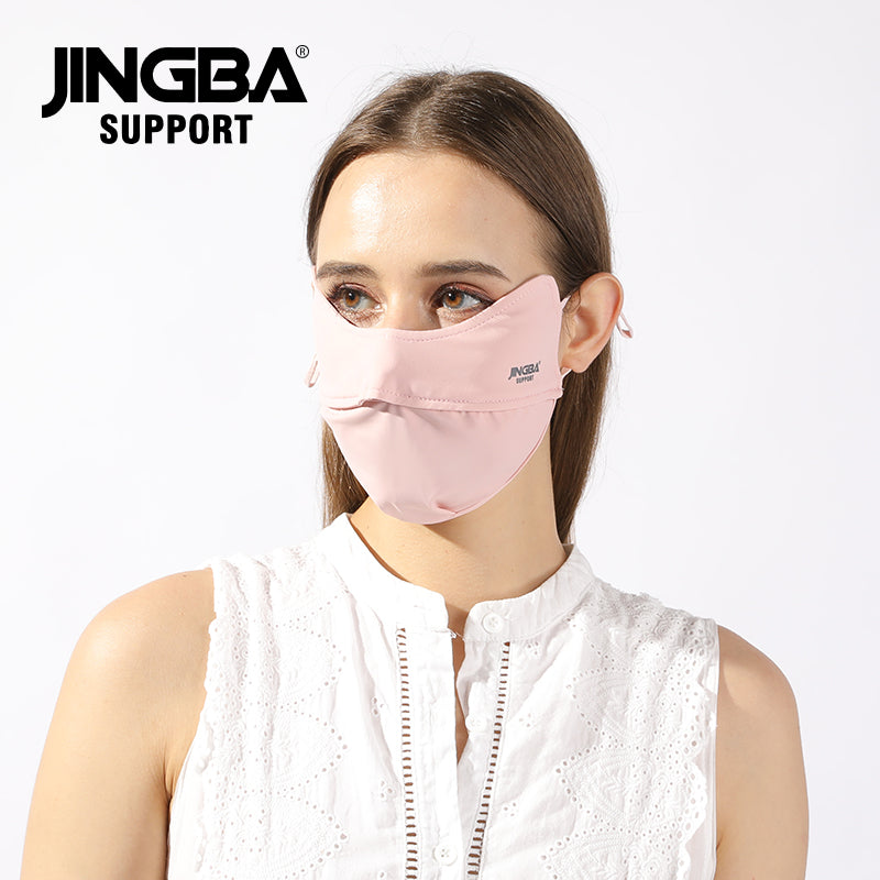 JINGBA SUPPORT 9055 Polyester Glace Soie Uv Protection Solaire Extérieure Lavable Réutilisable Cool Été Masque couverture coin des yeux