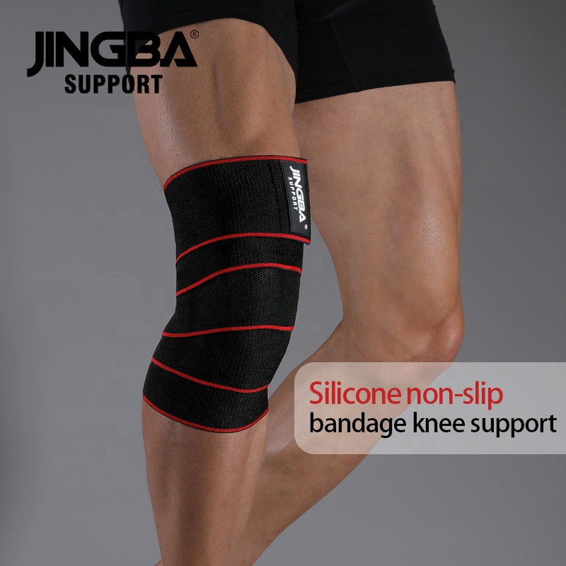 JINGBA SUPPORT 3324 soulagement de la douleur musculaire levage Tennis volley-ball pansement élastique genouillère genouillère soutien orthèse