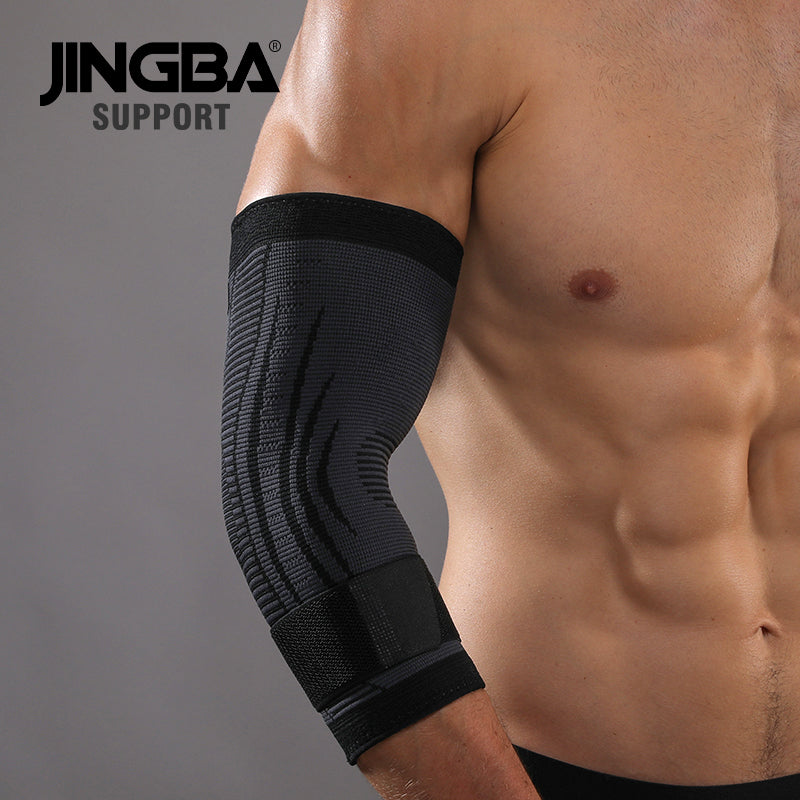 JINGBA SUPPORT 5037 Coudière Nylon Élastique Coudière Baseball Tennis Protection Bandage Baseball Compression bras Manches