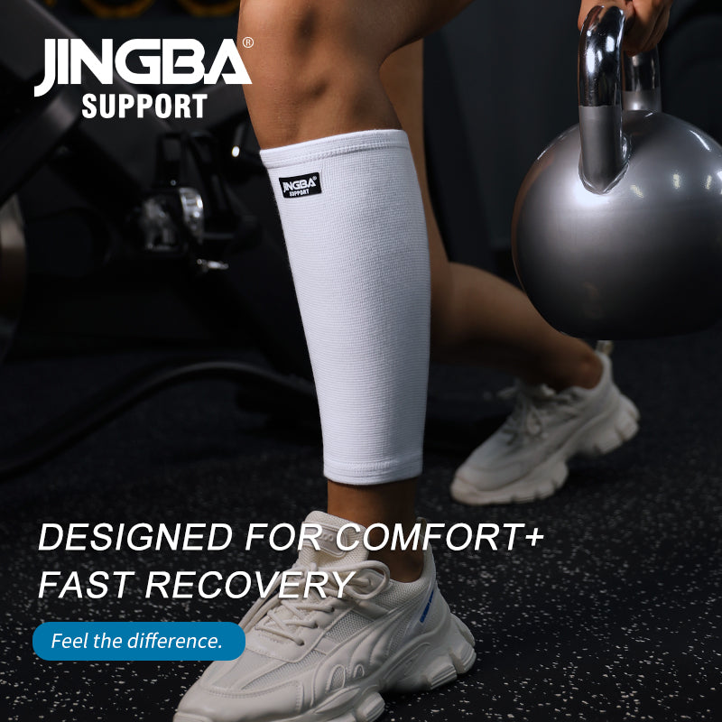 JINGBA SUPPORT 4007 Réglable Respirant Shin Brace Veau Compression Manches Chaussettes De Compression Sans Pied pour Shin Splint