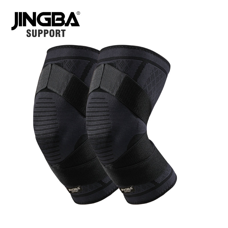 JINGBASUPPORT 2167 Nylon réglable Genou prend en charge haute compression genouillère basket-ball genou bandage jambe manches