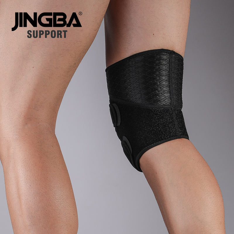 JINGBA SUPPORT 0138 Genouillère réglable en néoprène pour le sport, le volley-ball, le basket-ball, le fitness, avec ceintures de genouillère et bandage.